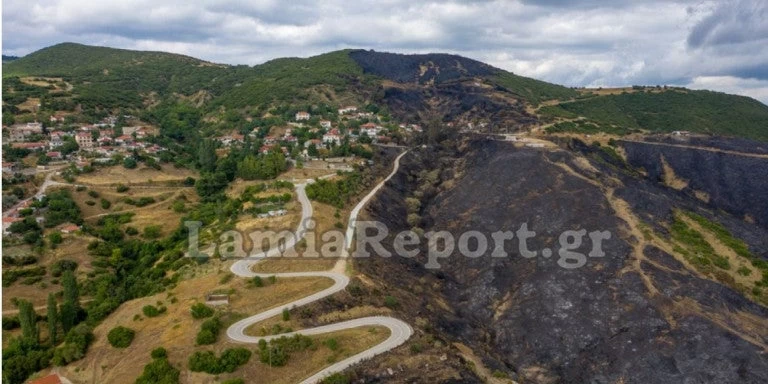 Η Δίβρη από ψηλά μετά την καταστροφική φωτιά (βίντεο)